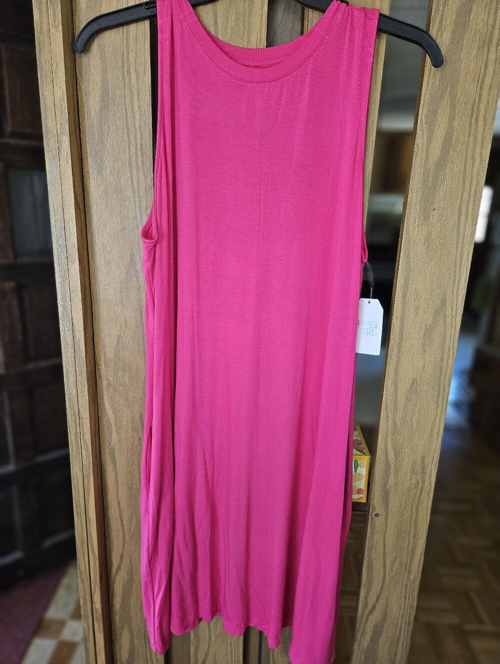 NWT Time and Tru Sz XXL Smokin' Hot Pink Sleeveless Dress